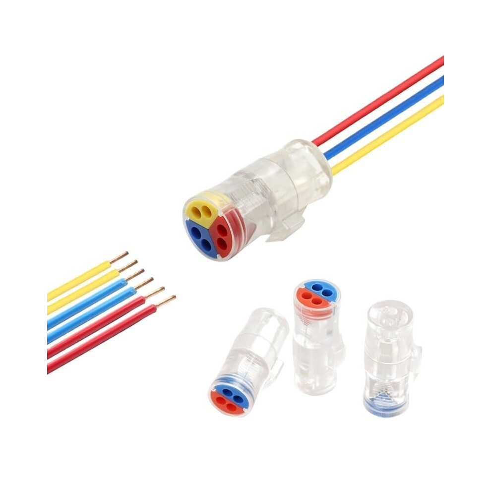 Fast 724/736 Wire Connector Splitter Terminal Quick Connector, Push-In Conductor Terminal Block, Compact, 2-10 Pack 9354506796105
