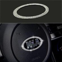 Steering Wheel Logo Caps Bling DIY Diamond Crystal Sticker Accessories Parts Emblem Interior Decorations small