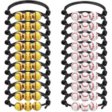 20 PCS Softball Bracelet  Softball Charm Bracelet Adjustable Inspirational Sport Ball Bracelets