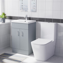 Nes Home 500mm Matte Grey Basin Vanity & Rimless White Close Coupled Toilet