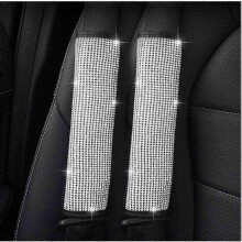 2Pcs, Crystal Diamond Seat Belt Shoulder Pads, Bling Bling Car Safety Belt Covers, Sparkly Auto Car Decoration Accessory
