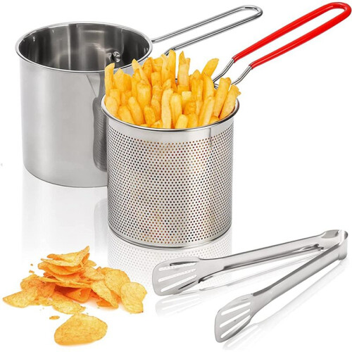 Frittiertopf mit Siebkorb für französisches Hähnchen 2