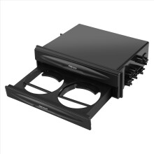 Auto Single Din Radio Tasche, Universal Cd Tasche GeträNke Becher Halter Aufbewahrung Box Schwarz