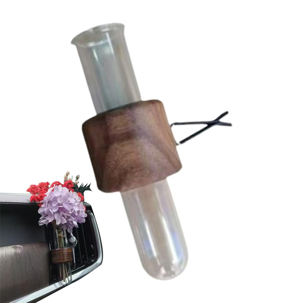 Car Flower Vase Auto Glass Tube For Plants Decor Glass Anti-Slip Plant Holder Long-Lasting Freshener For Rvs Black 9354506796358