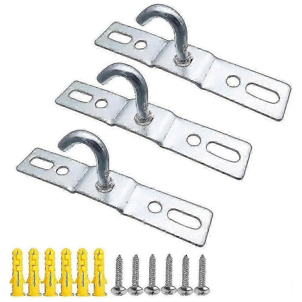Pack 95Mm Ceiling Hooks, Ceiling Base Plate, Chandelier Hook, Screw Mount, Heavy Duty Galvanized Iron For European Lamps, Flow Ceiling Fans Light