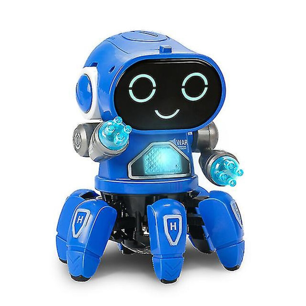 (Dancing Robot ) Intelligent Emo Robot, Dance Vocal Control Sensor, Singing Robot, Dance, Rehearsal Toy For Children Boys And Girls Conversation R Blue