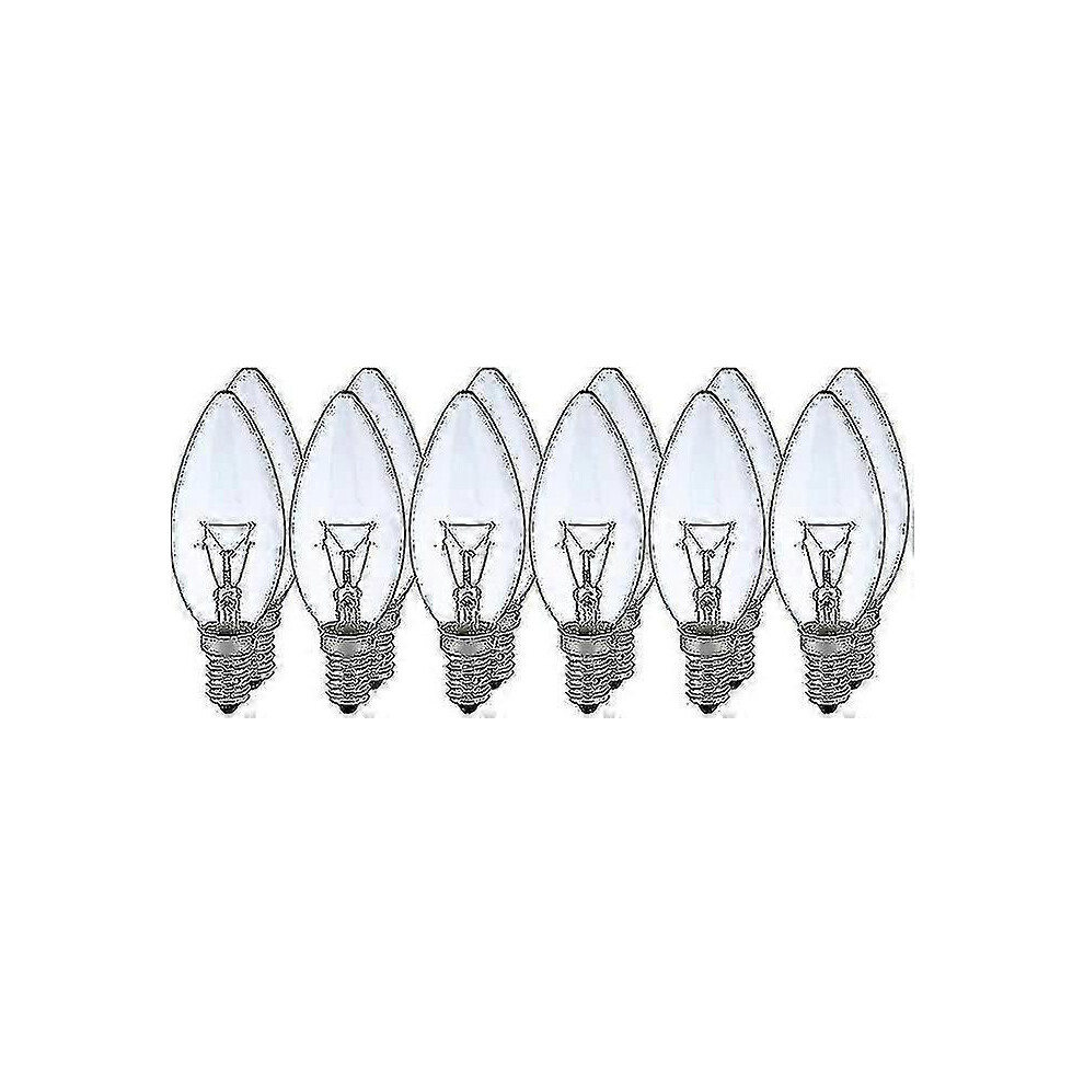 Pack Of 12 40W E14 Clear Classic Incandescent Bulbs White/Light