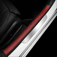 Rear Bumper Protector Guard DIY Universal Bling Crystal Rubber Scratch-Resistant Trunk Door Entry Guards Accessory Trim