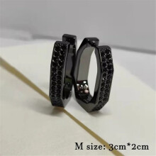 (M1) S Original Hoop Earrings New Trendy Black Crystal Male Geometry Necklace Charm Fine Jewelry Sets for Women Luxury Party Jewelry