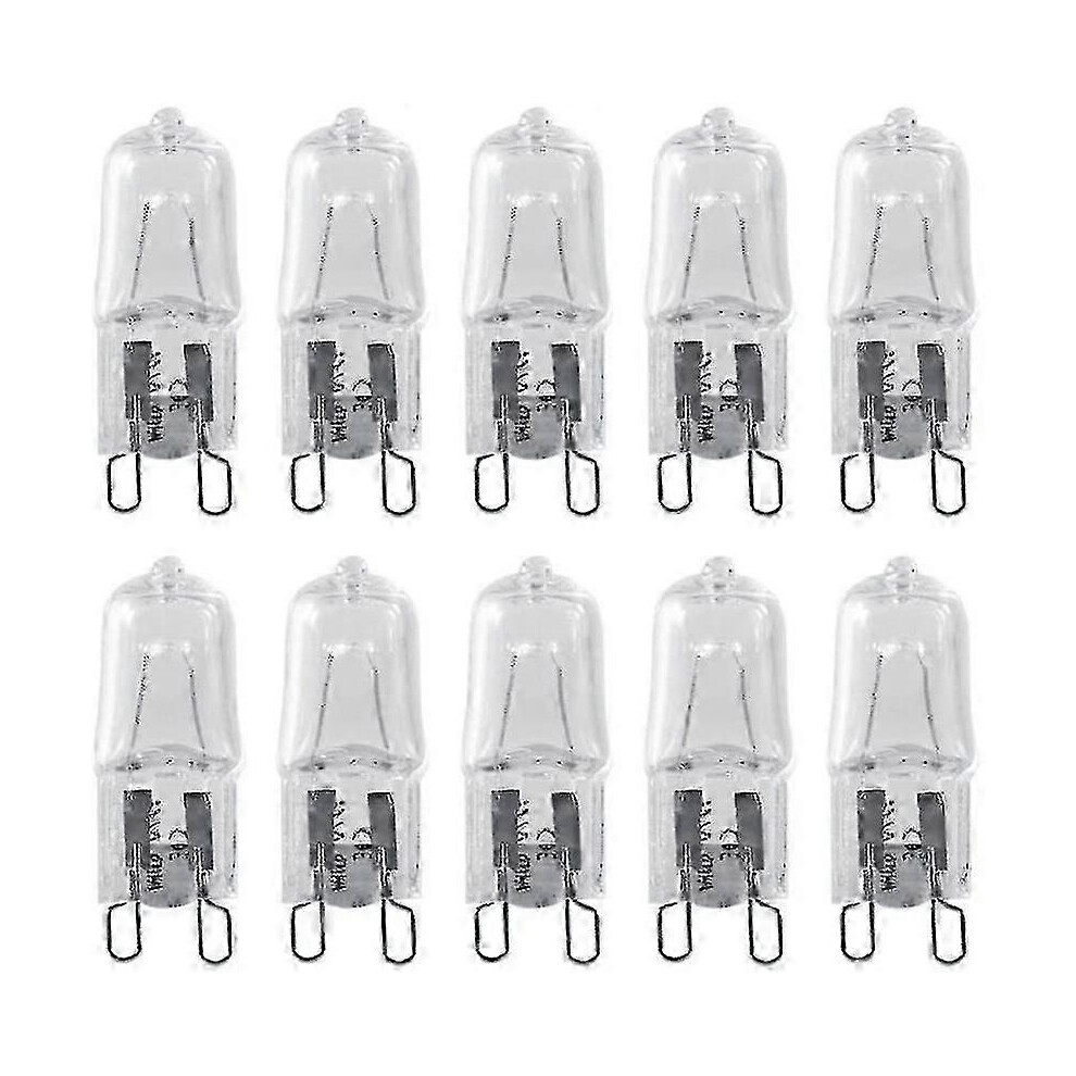 G9 40W Halogen Bulbs, T4 G9, G9 Base, Bi-Pin Halogen Bulb, T4 JCD 120V, G9, 40W, Clear, Warm White 2700K, Pack of 10 [JKW]