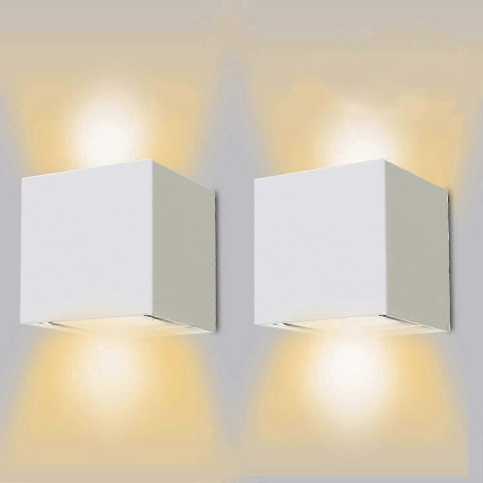 12W Led Outdoor Wall Indoor Ing, Warm 3000K, Waterproof Ip65 Light/White