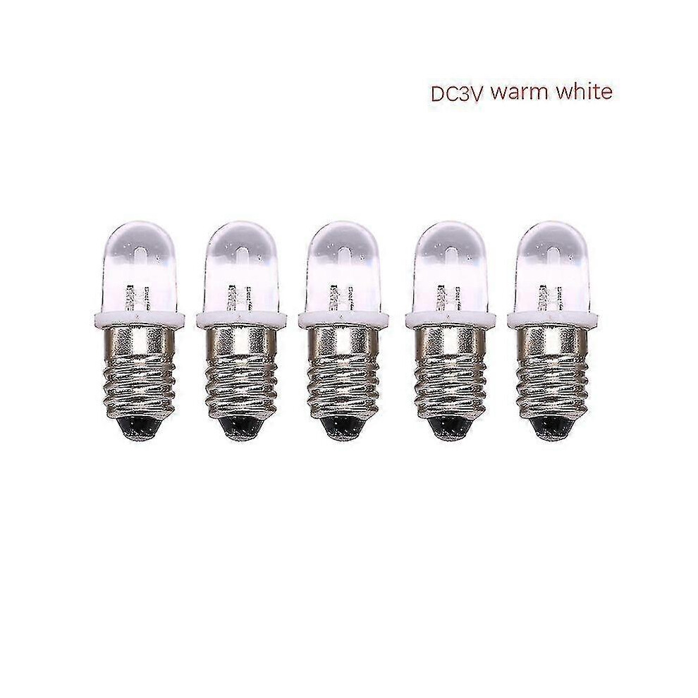 5pcs E10 DC 3V 4.5V LED Bulbs Instrument Indicator Old Fashioned Flashlight Lamp