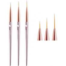 3pcs Rose Gold Nail Liner Brush Nail Design Brushes Thin Nail Art Brush Liner Brush