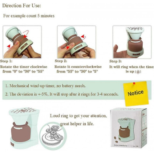 Kitchen Timer for Cooking Cute Egg Timers 60 Minute Mechanical Countdown Timer 2