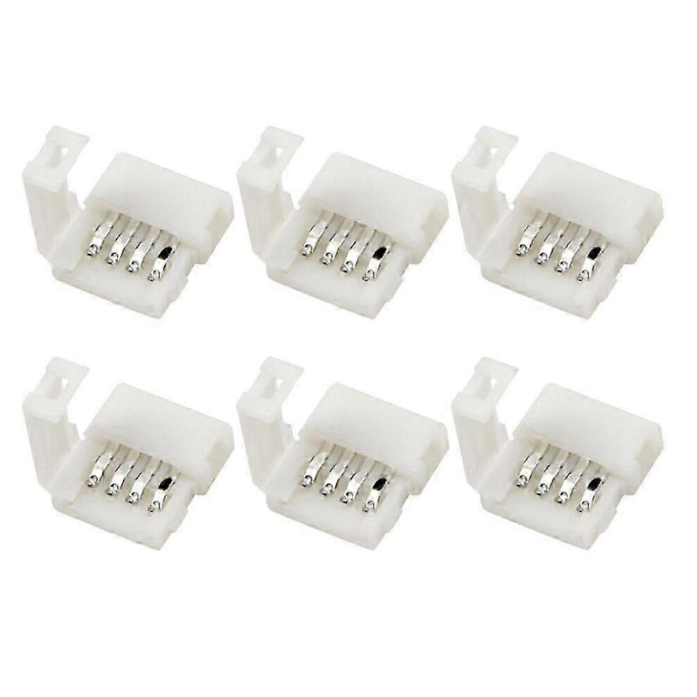 10Pcs 4 Pin 5050 RGB Corner Connector Corner Clips Buckle LED Strip Adapter Lighting Accessory (White)
