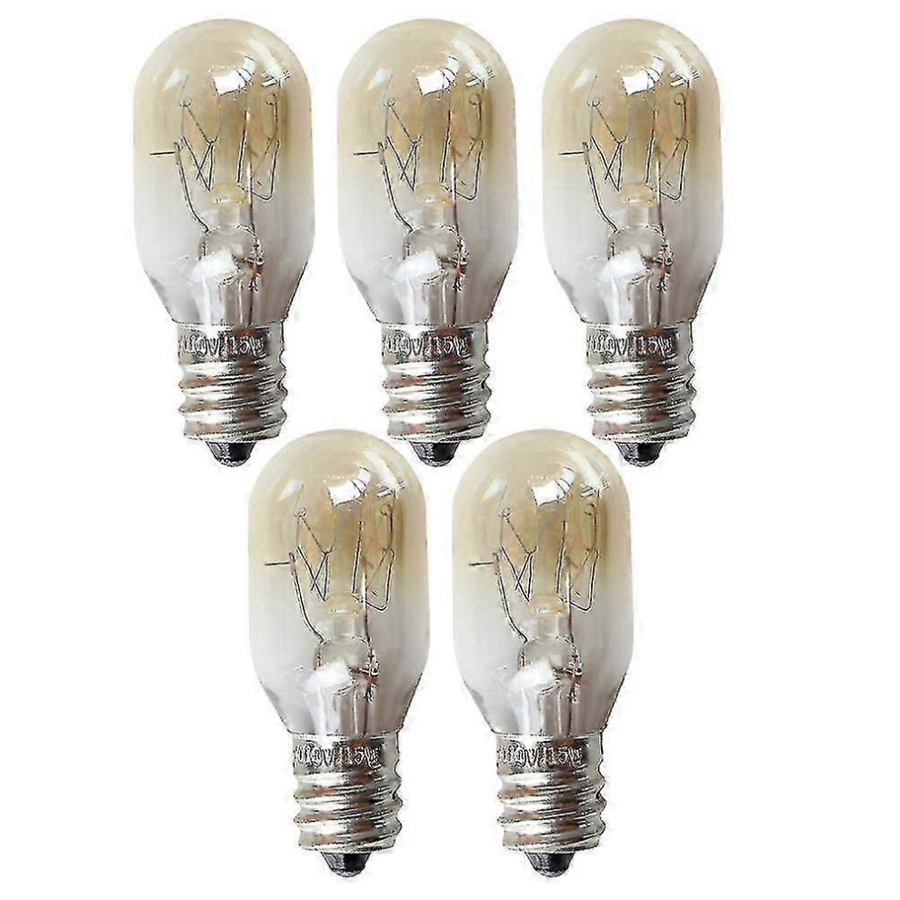 Pack of 5 E12 15W Microwave Replacement Bulbs, Heat Resistant-image-OPC-PKM2NM6-NEW