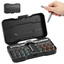Ratchet Screwdriver 24-Piece Set, Portable with T-Handle and Magnetic Storage Case for PC and Electronics Repair