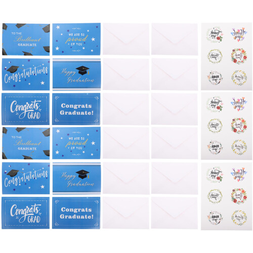 24 sets delicate afstudeerkaarten voor het afstudeerseizoen