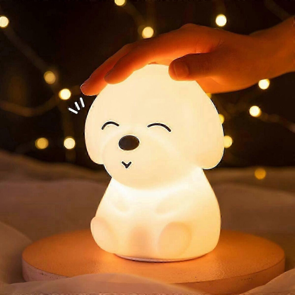 Children's Night Soft Silicone Puppy Night Rechargeable Parent Night Color Changing Bedside Night Light