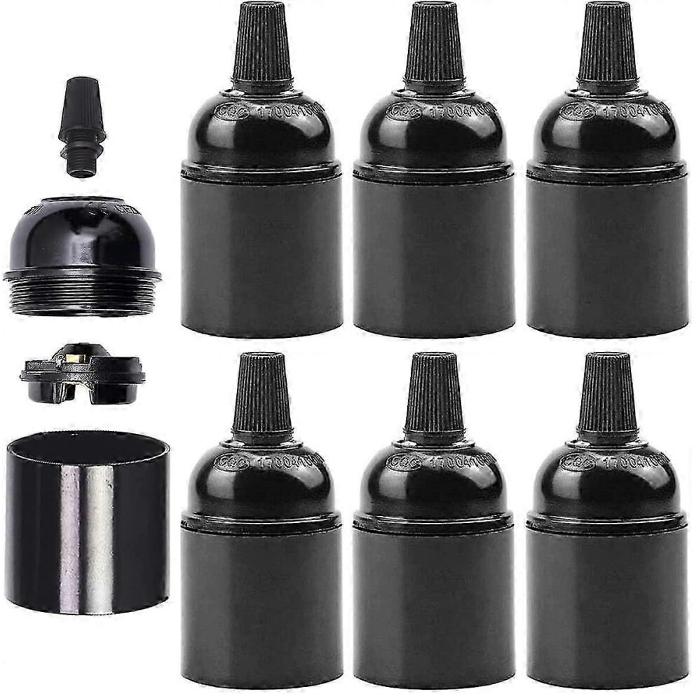 10 Pcs Vintage E27 Bakelite Bulb Sockets, Retro Edison Lamp Holders For Pendant Lamp Light/Black
