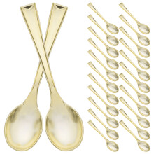 50 goudkleurige mini lepels, wegwerp voor desserts en catering