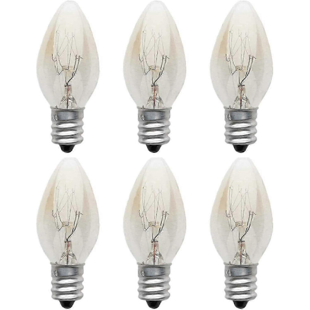 Pack Of 6 E12 220V 10W C7 Incandescent Bulbs Small Screw Salt Lamp Night With Salt Lamp Bulb Incandescent Light