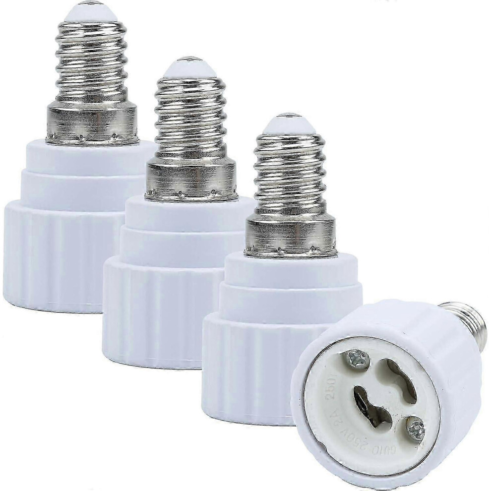 4 Pack E14 To Gu10 Socket Adapter - 4 Pack Reformat Converter For Led Bulbs White