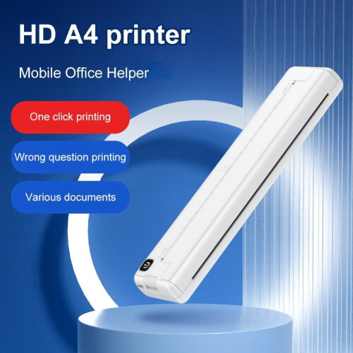 Portable Printers A4 Thermal Printer Inkless Pocket Photo Document Printer Wireless Bluetooth Travel Printer Home 1