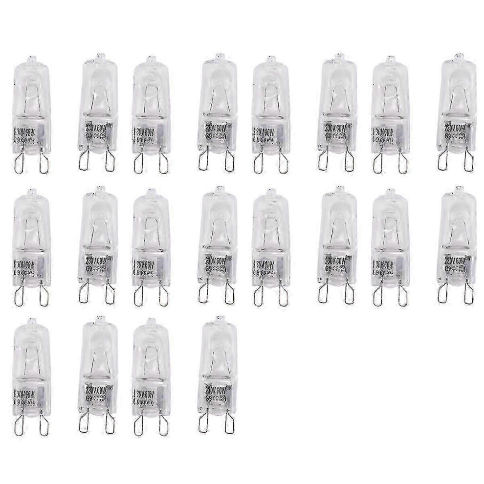（60W） 20 G9 Halogen Bulbs, 25W Clear Halogen Bulbs Dimmable, G9 Halogen Bulbs 2800K