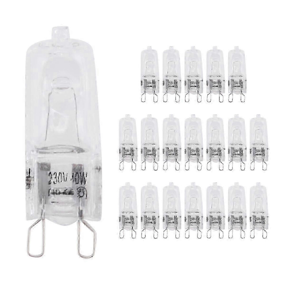 （40W） 20 G9 Halogen Bulbs, 25W Clear Halogen Bulbs Dimmable, G9 Halogen Bulbs 2800K