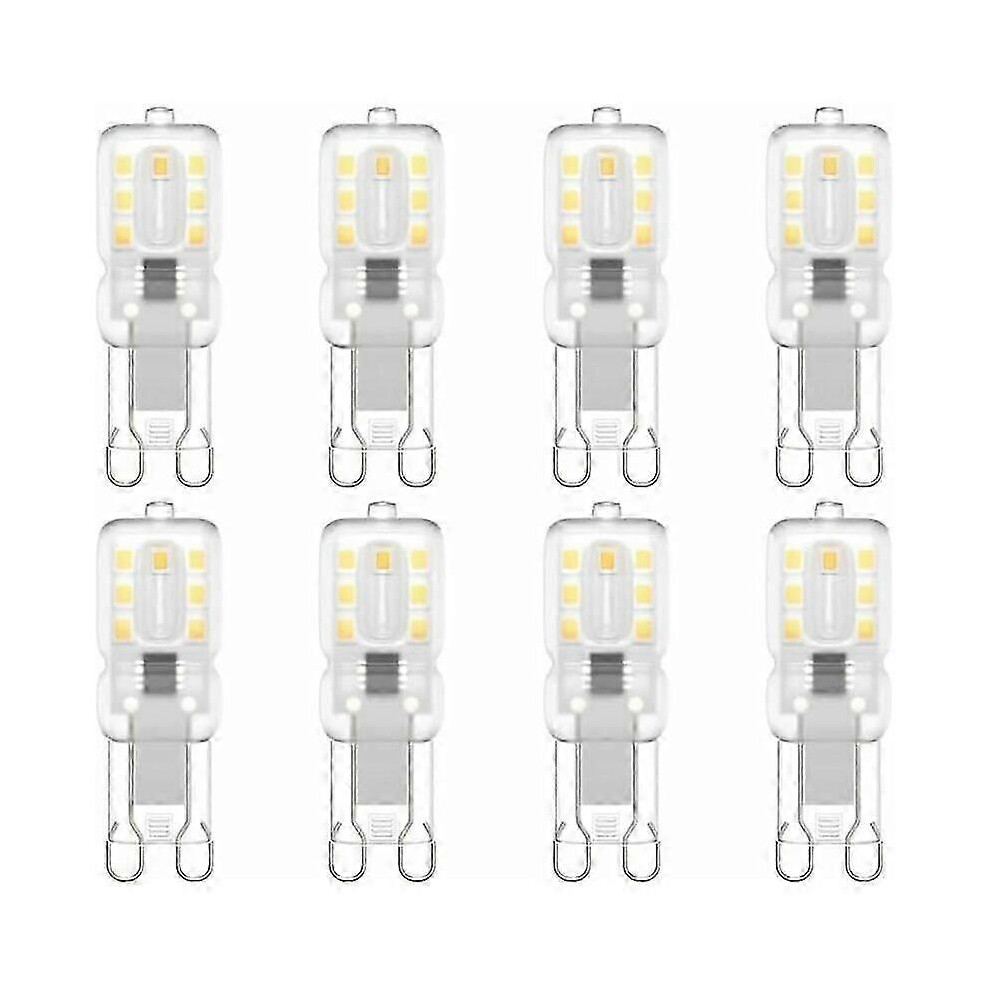Pack Of 8 G9 Led Bulbs, G9 Led 220V Natural 5500K 3W Halogen Equivalent 30W [Energy Class E] White