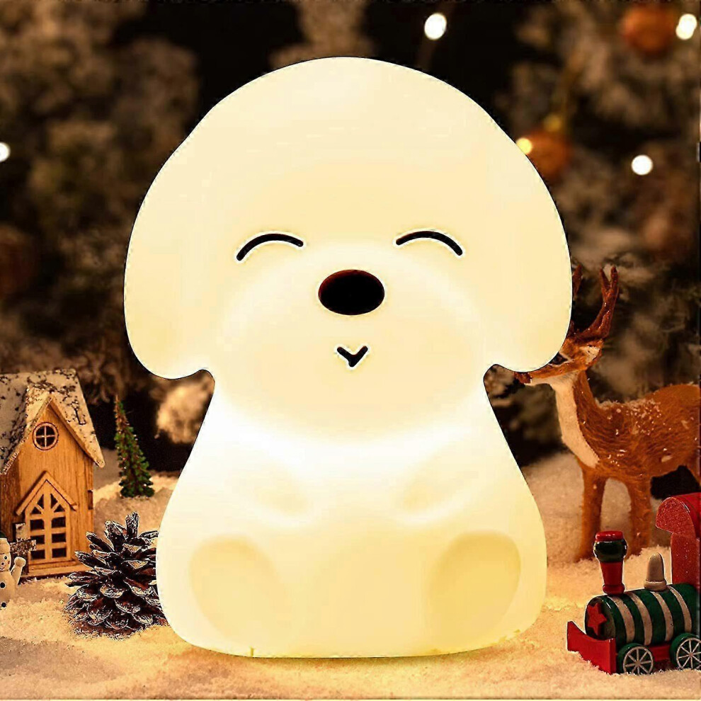Children's Night Kawaii Dog Night Baby Led Nursing Dimmable Kids Bedside Silicone Sleep With Usb Touch Nursery Decoratio Light