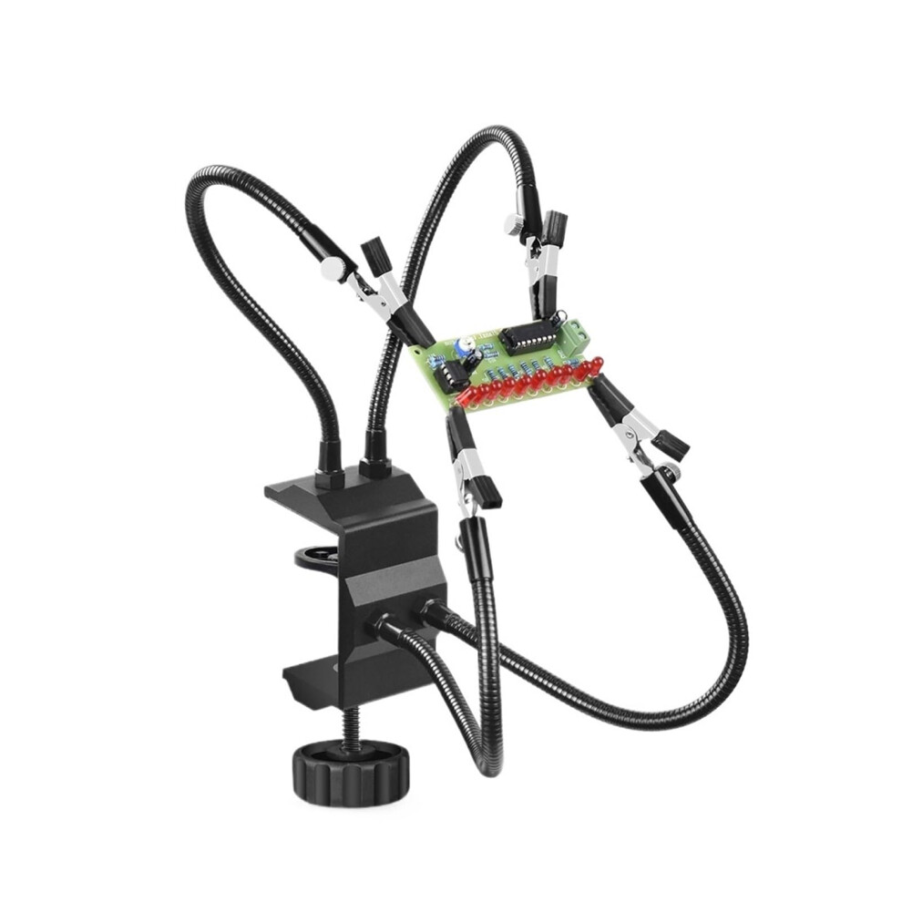 Bench Vise Third-Hand Soldering Pcb Tool Four-Arm Helping Hands Station, Model Sn4b-Bk9, Black 9393856809721