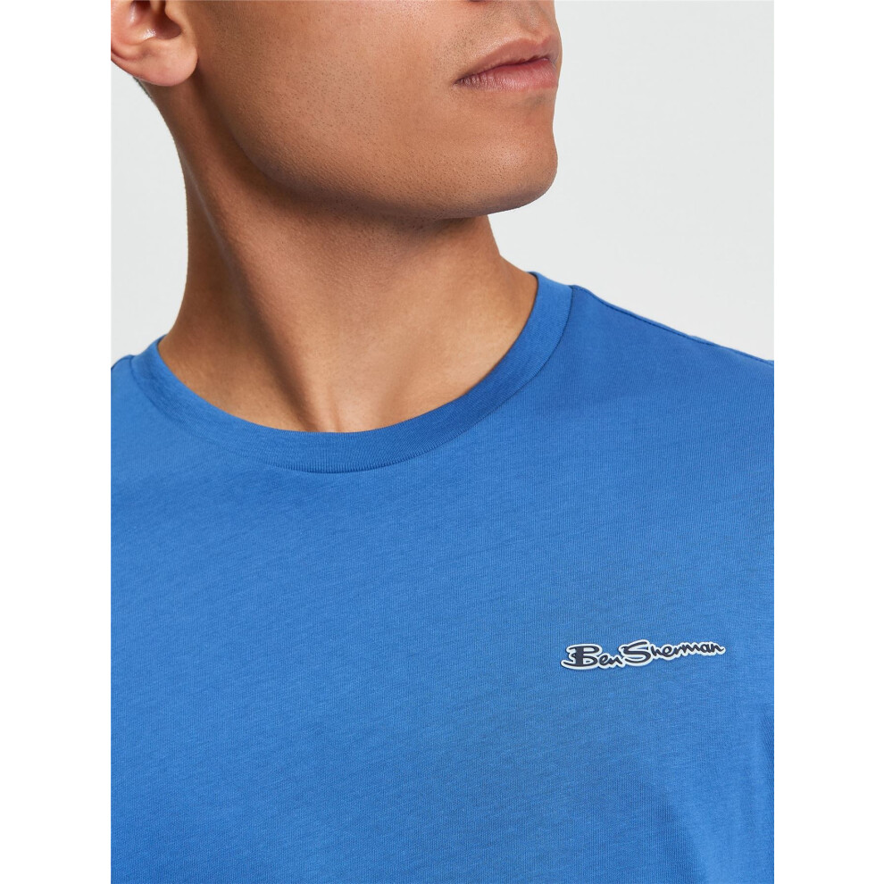 Ben Sherman (Cobalt, 2XL) Signature Crew Neck T-Shirt For Men Blue
