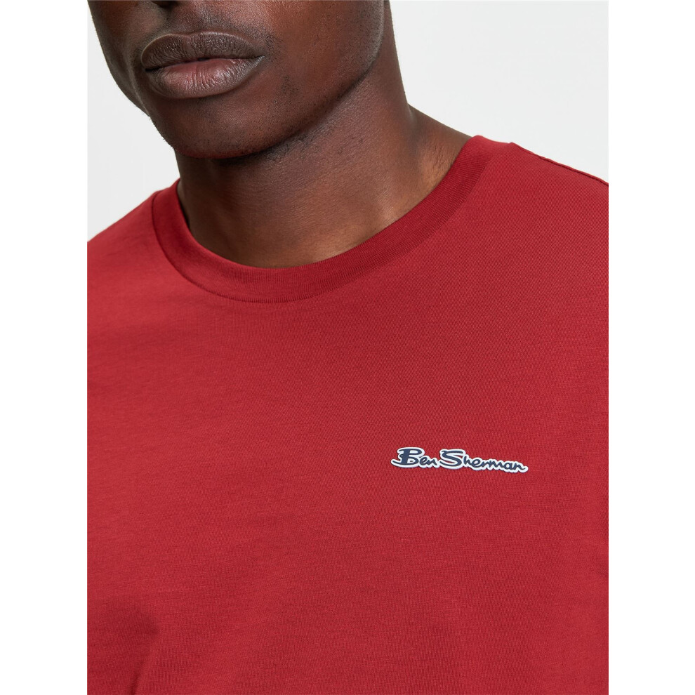 Ben Sherman (, 4XL) Signature Crew Neck T-Shirt For Men Red