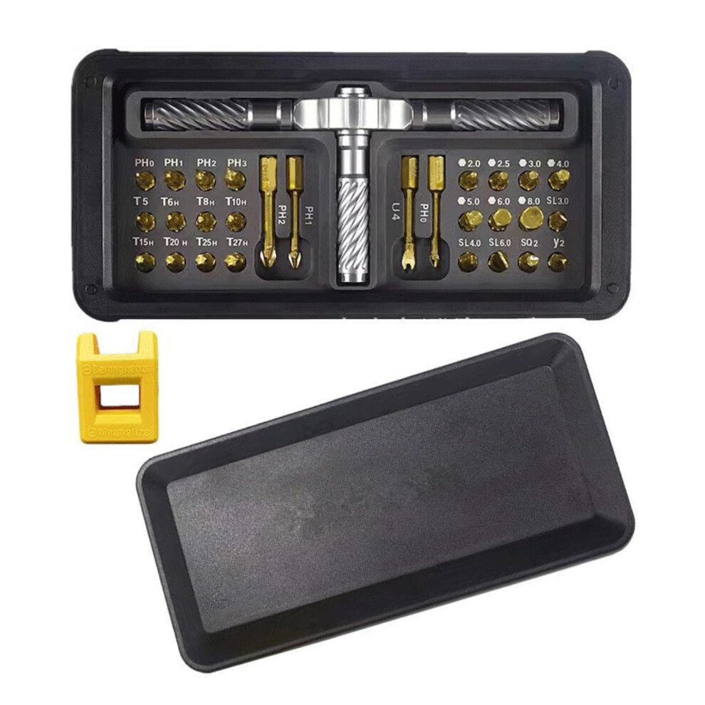 30 In 1 Ratcheting Screwdriver Set Switchable Shape Adapter With Storage 9354506797270