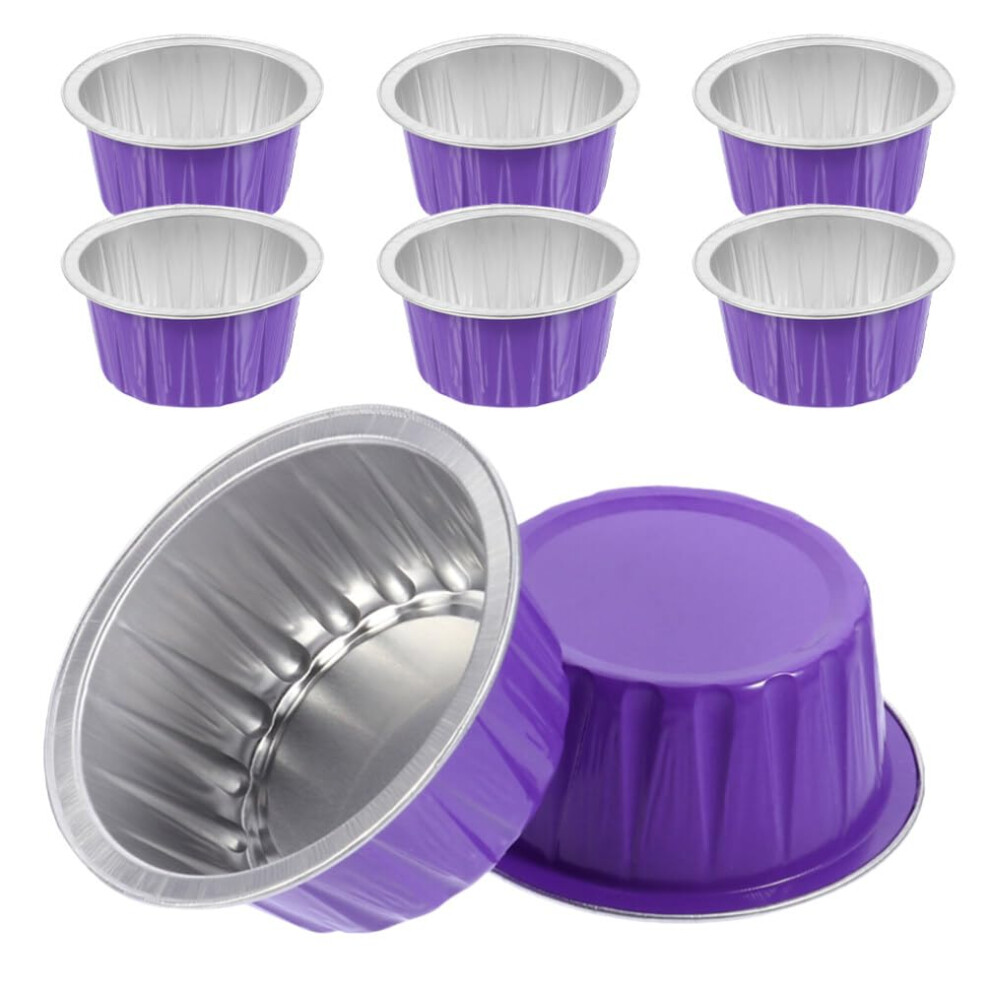 Purple Wax Melting Bowls 8-Piece Mini Aluminum Set For Hair Removal, Wax Bean Foil Bowls, Replacement Container,