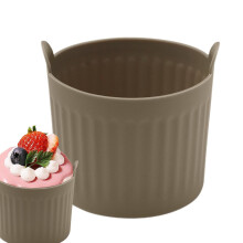 Silicone Cupcake Liner Air Fryer Compatible Nonstick Muffin Cup Mold Reusable Microwave Safe Oven And Steamer Safe Brown