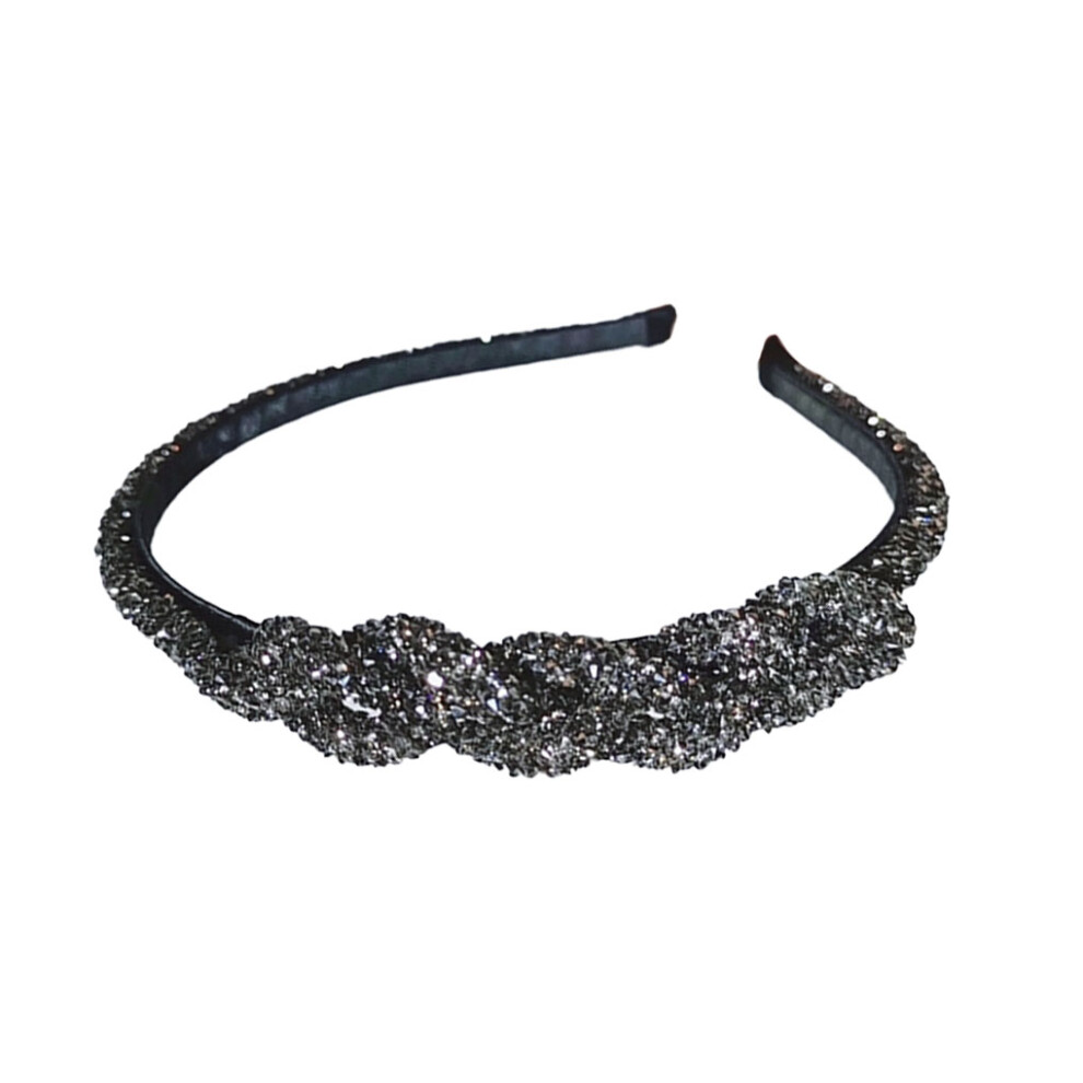 (Gray) Hairband Rhinestone Weave Hair Band Adjustable Headbands Head-image-OPC-PKM5G8Z-NEW