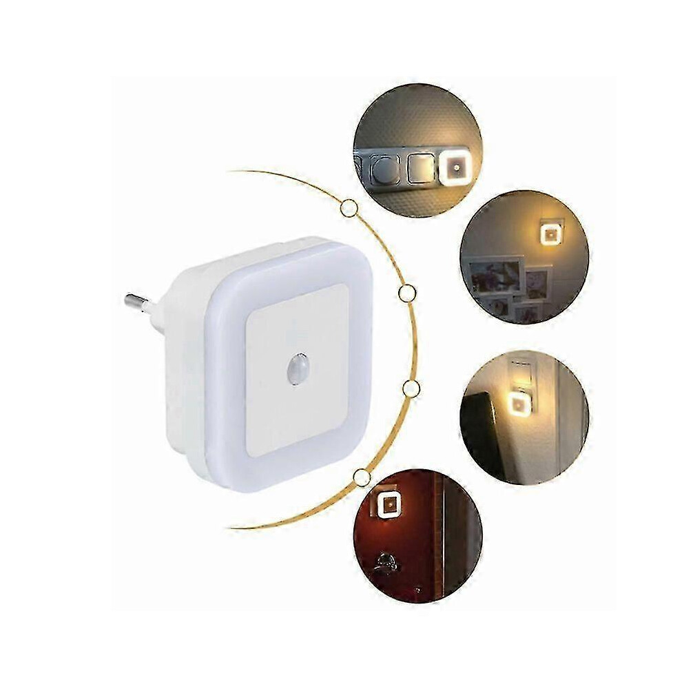 Pack LED Night Lights with Motion Sensor, Energy Saving, Warm White Light, for Kids Room, Hallway, Stairs