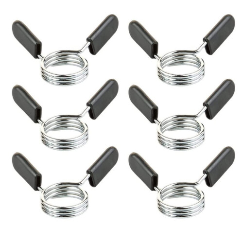 Barbell Collars 30mm Spring Clips Bar Clamp Attachments, 6PCS For Weight Lifting Training