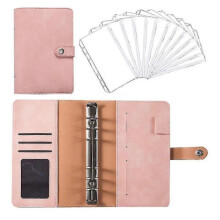 Notebook Binder Budget Planner Binder Cover with 12 Pieces Binder Pocket Personal Cash Budget Envelopes System 6 Hole Binder Folder