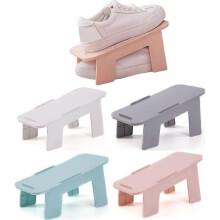 Shoe Slots Organizer 4 Pack, Double Layer Stack Shoe 50% Space-Saving Storage Shoe Rack