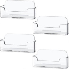 4 Pack Clear Plastic Business Card Holder,Acrylic Business Card Display for Business Card Stand
