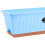 Flower Window Box Rectangular 50x19x16 Cm Vegetable Planter, Windowsill Planter With Drainage Holes, Blue 2