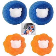 Washing Machine Laundry Ball for Hair Removal, 4pcs Reusable Dryer Balls Anti-Static Fabric Washer Balls