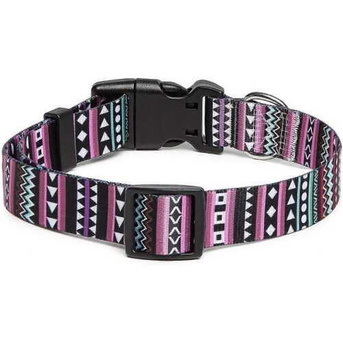 Adjustable Nylon Dog Collar with Patterns, Soft Comfy Pet Collar for Small Medium Large Dogs (S, Arrow) 1