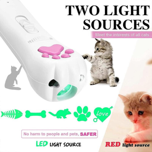 Interactive Laser Pointer ,Cat Toys for Indoor Cats Interactive,Rechargeable Cat Teaser Wand Toy 2