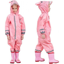 Toddler Rain Suit Baby Rain Suit with Hood Waterproof Coverall One Piece Rain Suit Kids (3-10 Years)