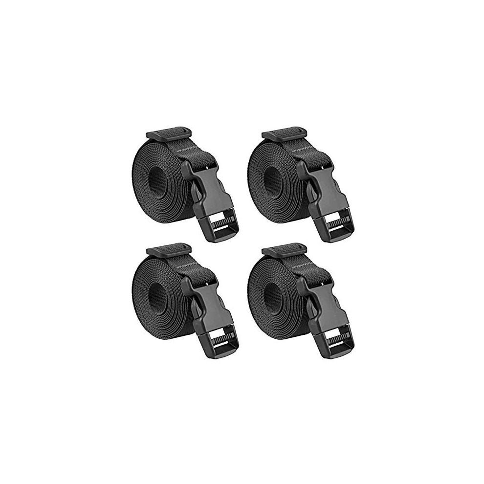 Tie Down Straps 4 Piece 2M Black Nylon Adjustable With Plastic Quick Release Buckles For Boat Cover And Luggage Straps 9393856812745